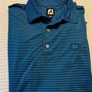 FootJoy Black and Blue Striped Polo Shirt
